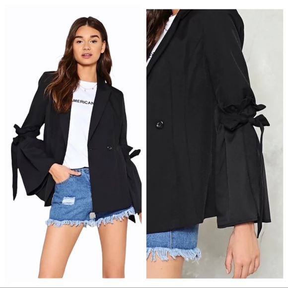 New Nasty Gal collection black jacket/coat size 4 - Picture 1 of 13